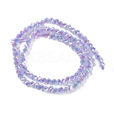 Electroplate Glass Beads Strands GLAA-Q105-04A-1