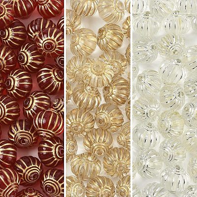 60Pcs Plating Acrylic Beads OACR-YW0003-92-1