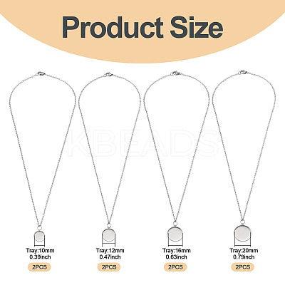 8Pcs 4 Style 304 Stainless Steel Cable Chain Necklace Making NJEW-TAC0053-1