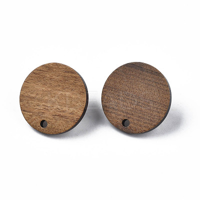 Walnut Wood Stud Earring Findings MAK-N032-043-1