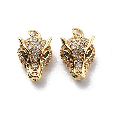 Brass Cubic Zirconia Pendants KK-G446-04G-1