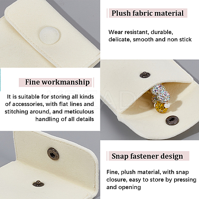 12Pcs 2 Colors Square Velvet Jewelry Bags TP-CP0001-02B-1