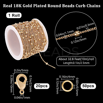 DIY Brass Curb Chain Bracelet Necklace Making Kit DIY-BBC0001-87G-1