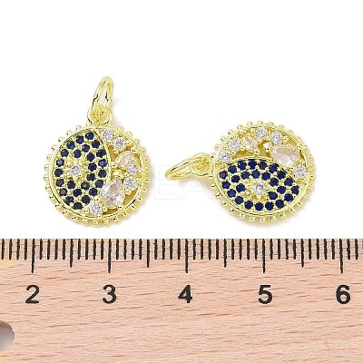 Real 18K Gold Plated Brass Micro Pave Cubic Zirconia Pendants KK-L209-056G-01-1