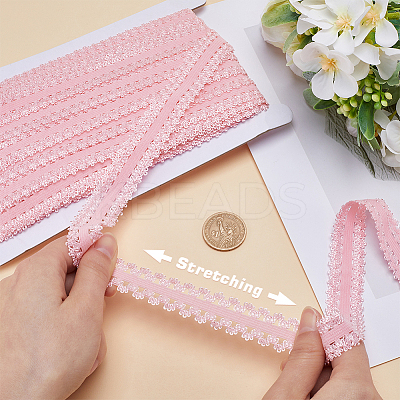 20M Polyester Stretch Frilly Edge Lace Ribbon OCOR-GF0003-37C-1