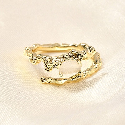 Oval Brass Cat Eye Cuff Rings for Women RJEW-U042-01G-01-1