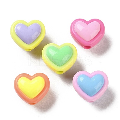 Two Tone Opaque Acrylic Beads X-SACR-I005-08C-1