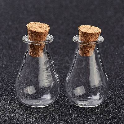 Glass Cork Bottles Ornament LS-AJEW-O032-02F-1