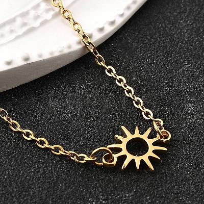 304 Stainless Steel Sun Link Bracelets LS-BJEW-D308-01G-1