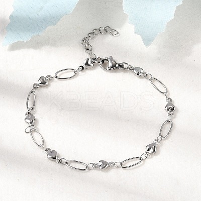 304 Stainless Steel Link Bracelets BJEW-A044-03C-P-1