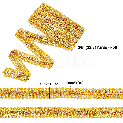 Sparkle Style Purl Polyester Ribbons OCOR-WH0074-38-1