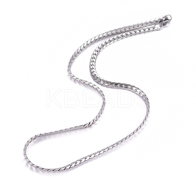 Non-Tarnish Men's 201 Stainless Steel Cuban Link Chain Necklaces NJEW-G340-15P-1