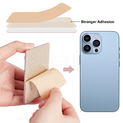 8Pcs 4 Colors PU Leather Cell Phone Adhesive Card Holders DIY-CP0007-47-1