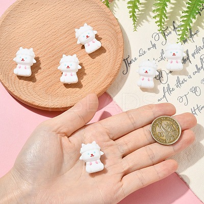 6Pcs Sheep Food Grade Silicone Focal Beads SIL-YW0002-12-1