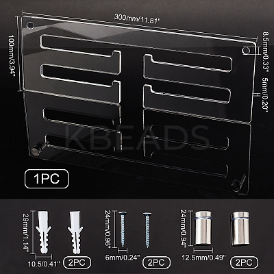 Acrylic Medal Hanger Holder Display Wall Rack HJEW-WH0047-01-1