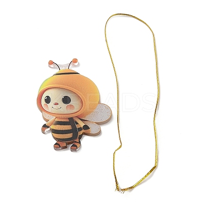 Cute Bees Acrylic Pendant Decoration LS-HJEW-G026-01E-1
