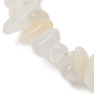 Natural Moonstone Chip Beaded Stretch Bracelets BJEW-JB11133-07-1