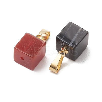 2Pcs 2 Colors Natural Agate(Dyed & Heated) Pendants PALLOY-JF05425-02-1