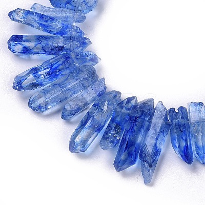 Natural Crackle Quartz Crystal Dyed Beads Strands G-I345-05F-1