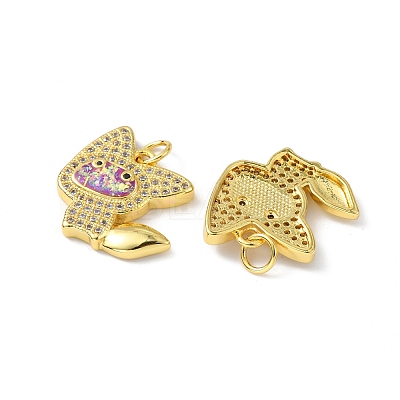Brass Micro Pave Cubic Zirconia Pendants KK-A197-16G-1