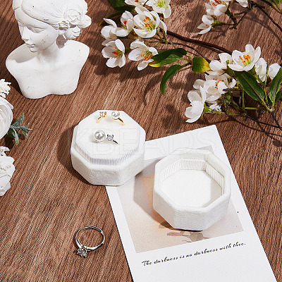 Velvet Cover Plastic Couple Ring Box VBOX-WH20001-02A-1