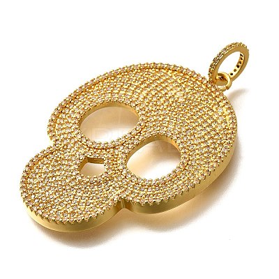 Brass Micro Pave Cubic Zirconia Pendants KK-U055-08G-03-1
