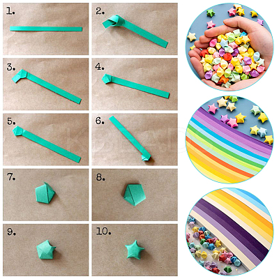 2 Bags 2 Styles Luminous Lucky Star Origami Paper DIY-WR0004-14B-1