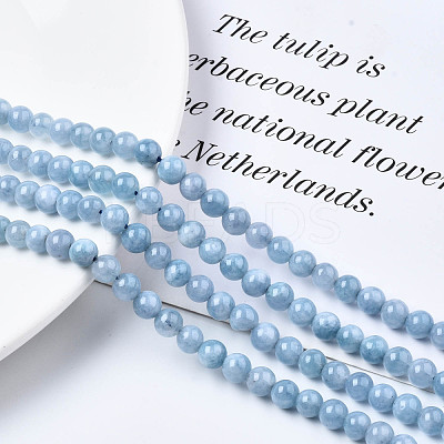Dyed Natural Quartz Round Bead Strands G-R173-6mm-03-1