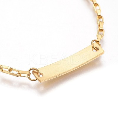 Ion Plating(IP) 304 Stainless Steel ID Bracelets BJEW-L637-07-G-1