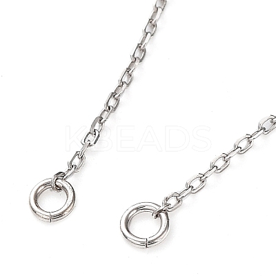 Rhodium Plated 925 Sterling Silver Cable Chains Necklace Makings STER-B001-02P-1