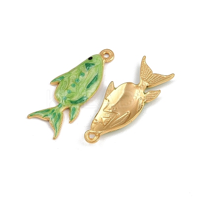 304 Stainless Steel Enamel Pendants STAS-P410-40C-03-1