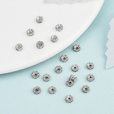 Flower Brass Crystal Rhinestone Bead Spacers RB-D302-P-1
