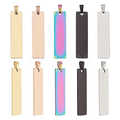 10Pcs 5 Colors PVD Vacuum Plating 304 Stainless Steel Pendants STAS-UN0018-33-1