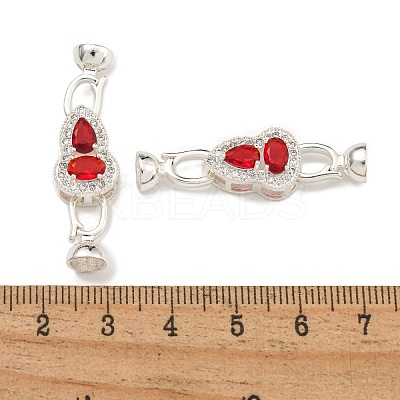 Brass Micro Pave Clear Cubic Zirconia Fold Over Clasps KK-U037-13P-1
