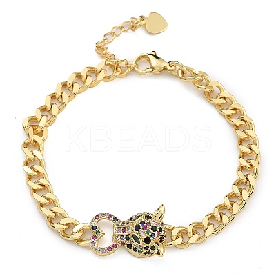 Brass Micro Pave Cubic Zirconia Bracelets BJEW-K261-06G-1