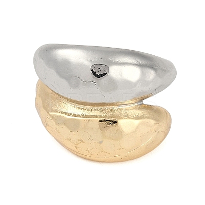 Teardrop Brass Open Cuff Rings for Women RJEW-S001-01GP-1