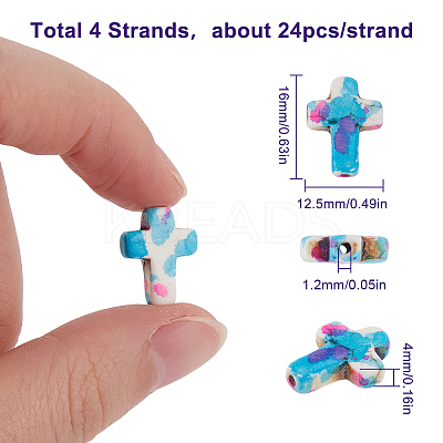 4 Strands Synthetic Turquoise Beads Strands G-SC0003-08-1