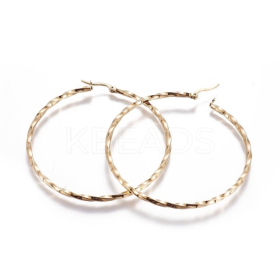 304 Stainless Steel Big Hoop Earrings LS-EJEW-L226-009C-1