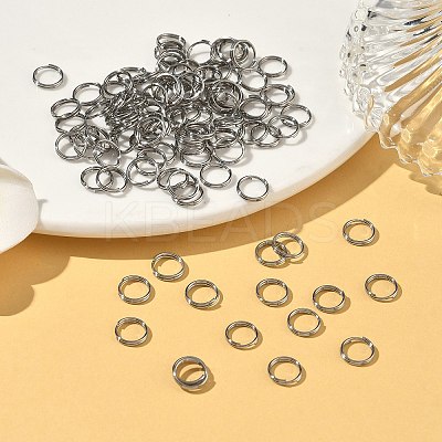 Tarnish Resistant 304 Stainless Steel Split Rings STAS-E010-7x0.6mm-2-1