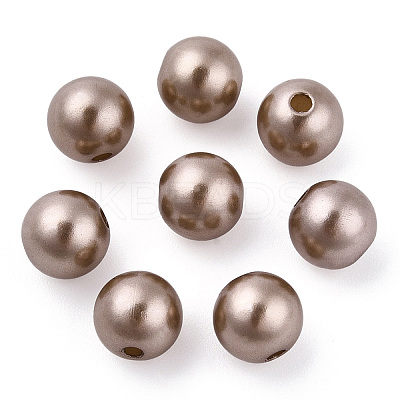 Spray Painted ABS Plastic Imitation Pearl Beads OACR-T015-05B-05-1