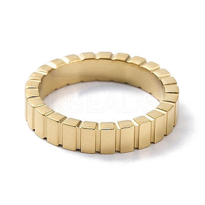 Ion Plating(IP) 304 Stainless Steel Grooved Finger Rings RJEW-G298-12G-1