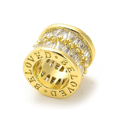 Rack Plating Brass Micro Pave Cubic Zirconia Beads KK-L210-005G-1