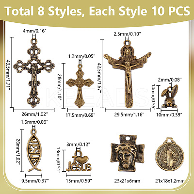 8 Style Tibetan Style Alloy Pendants FIND-PH0018-76-1