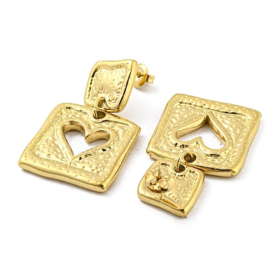 304 Stainless Steel Dangle Stud Earrings EJEW-M233-13G-1