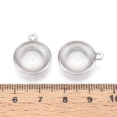 304 Stainless Steel Pendant Cabochon Settings STAS-T067-71P-1