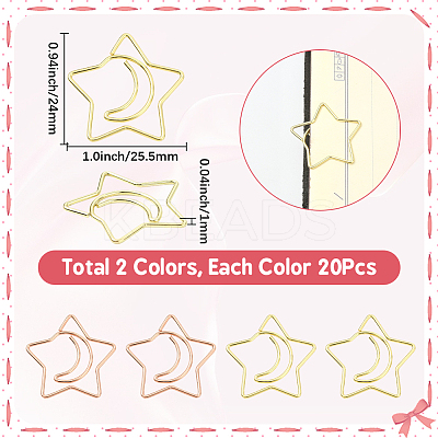 40Pcs 2 Colors Iron Paper Clips AJEW-SP0002-98A-1