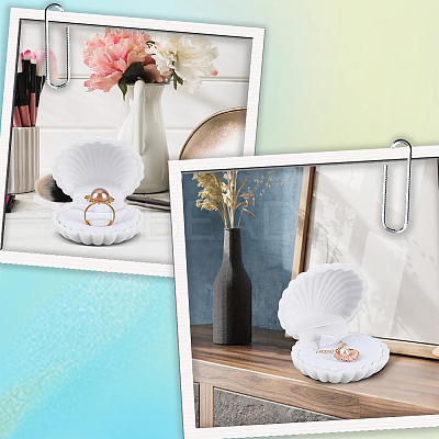 3Pcs Shell Shaped Velvet Jewelry Storage Boxes AJEW-SC0002-94-1