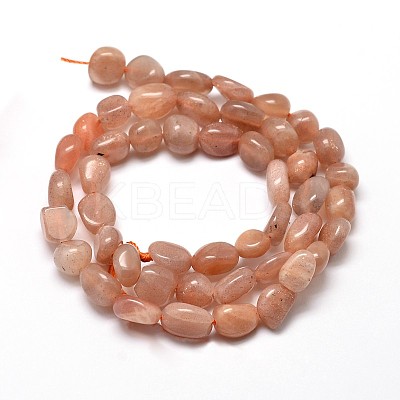 Natural Sunstone Smooth Nuggets Beads Strands G-J335-16-1