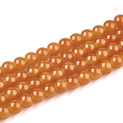 Baking Paint Imitation Jade Glass Round Bead Strands DGLA-Q021-4mm-12-1
