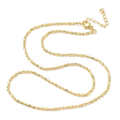 2MM Round Dog Bone Shape Brass Link Chain Necklaces for Women NJEW-K271-17G-1